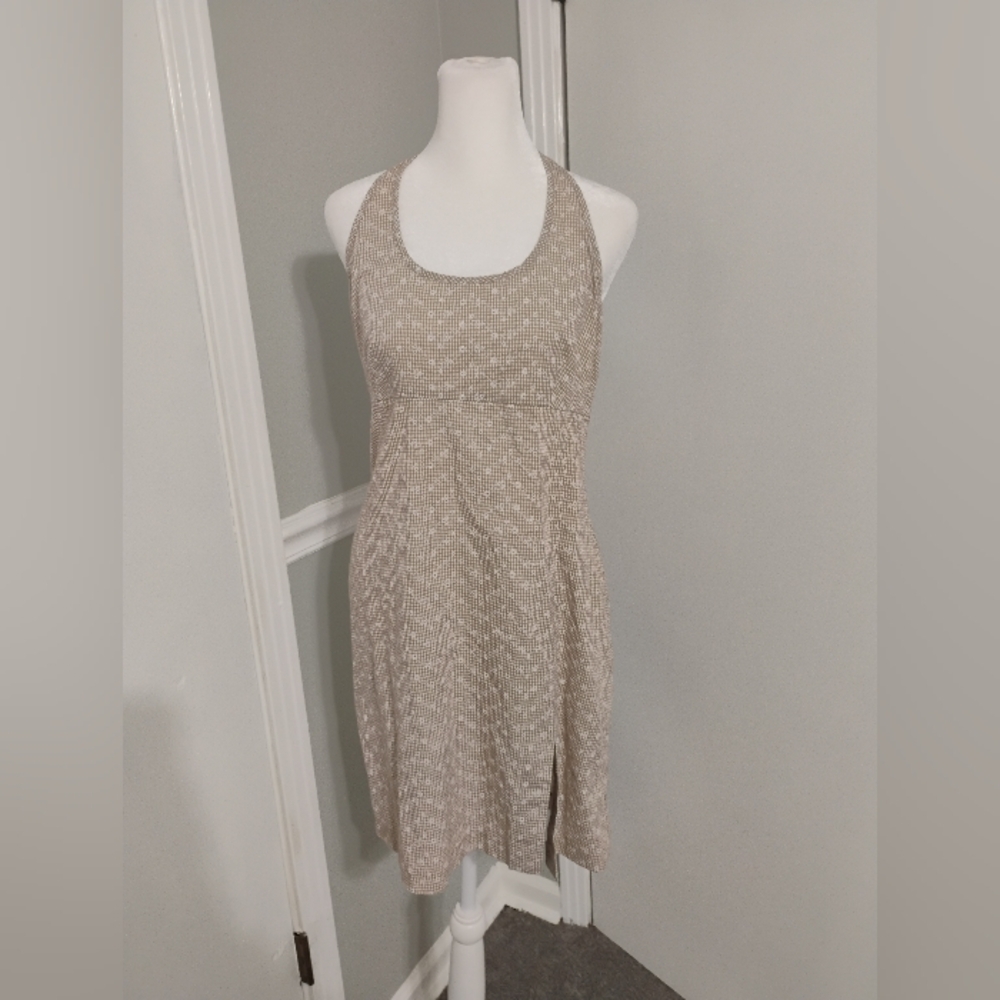 Vintage 1990s 2000s ESprit Eyelet Gingham Halter Open Back Dress
